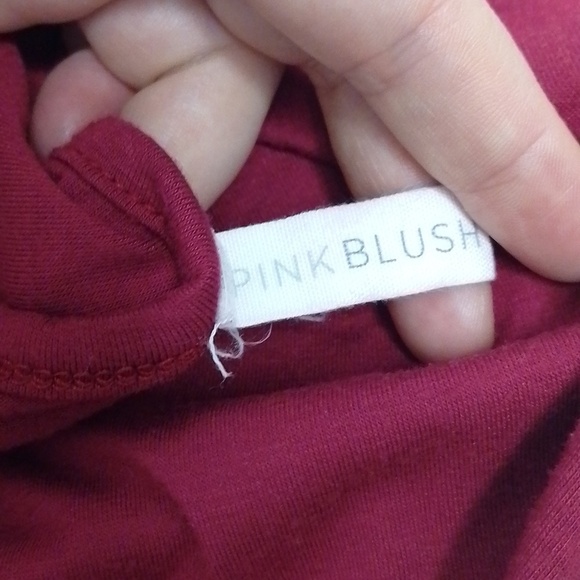 Pink blush maternity top cinched sides to expand with belly magenta small - Picture 3 of 4